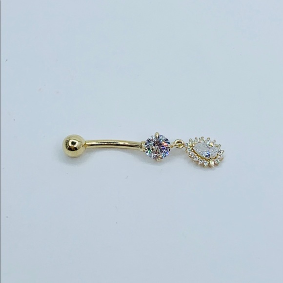 14k Solid Gold Belly Button Navel Ring - Picture 5 of 7
